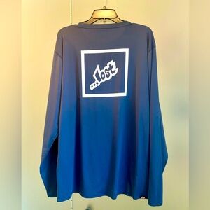 LIKE NEW LOST ENT INDIGO BLUE LONG SLEEVE SUN N SURF RASH GUARD TEE SPF 50